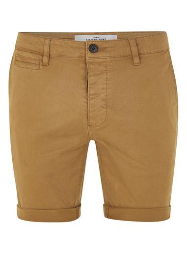 Topman Mens Yellow Mustard Stretch Skinny Chino Shorts