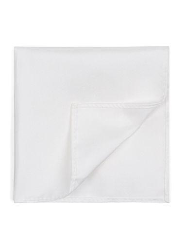 Topman Mens Premium White Silk Pocket Square