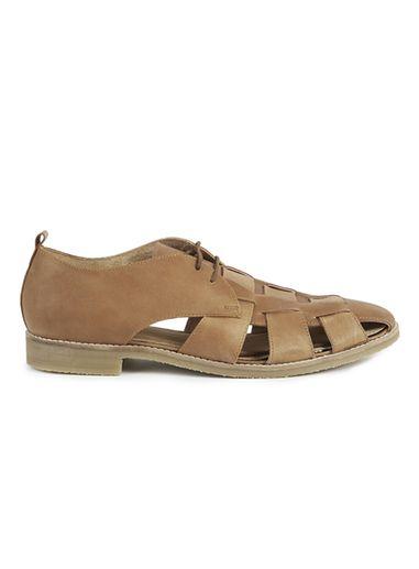 Topman Mens Brown Tan Leather Fisherman Sandals
