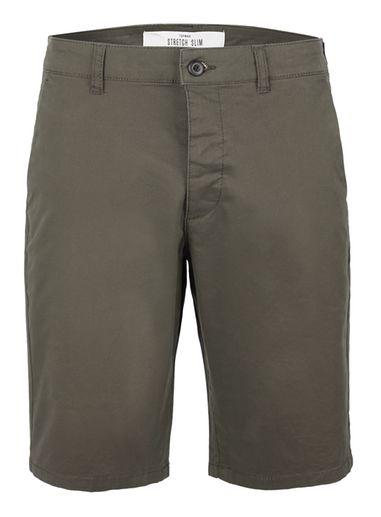 Topman Mens Green Khaki Stretch Slim Shorts