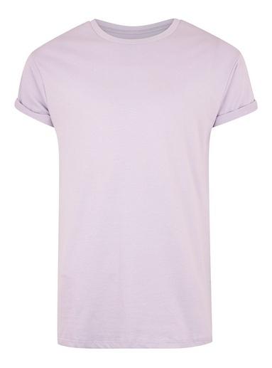 Topman Mens Purple Skinny Fit Rolled Sleeve T-shirt