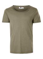 Topman Mens Green Khaki Scoop Neck T-shirt