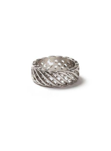 Topman Mens Silver Look Twist Ring*