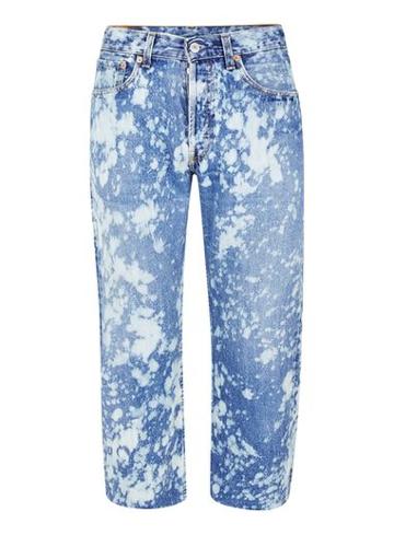 Topman Mens Topman Finds Blue Subtle Acid Bleached Cropped Jeans