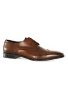 Topman Mens Brown Tan Leather Wingtip Formal Shoes