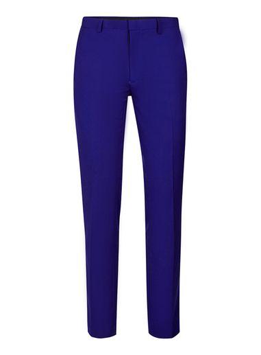 Topman Mens Cobalt Blue Skinny Fit Suit Pants