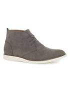 Topman Mens Grey Gray Faux Suede Wedge Chukka Boots