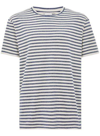 Topman Mens Ltd Navy Stripe Short Sleeve Towelling T-shirt