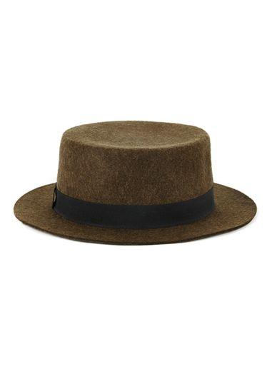 Topman Mens Brown Marl Boater Hat