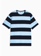 Topman Mens Blue Navy And Black Stripe T-shirt