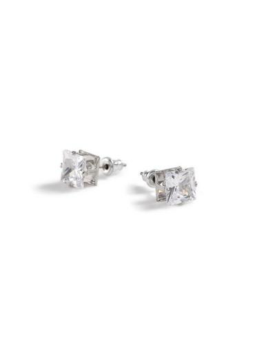Topman Mens Grey *crystal Stud Earrings
