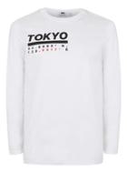 Topman Mens White Tokyo Print Long Sleeve T-shirt
