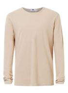 Topman Mens Grey Stone Pique Textured Long Sleeve T-shirt