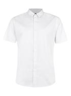 Topman Mens White And Black Mini Dot Short Sleeve Dress Shirt