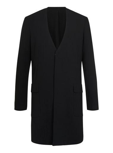Topman Mens Lux Black Longline Crepe Duster Coat