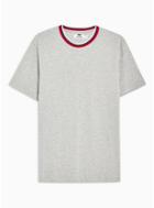 Topman Mens Grey Ringer T-shirt