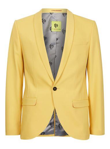 Topman Mens Noose & Monkey Yellow Slim Fit Suit Jacket