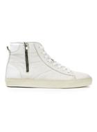 Topman Mens White Leather Hi Top Boots