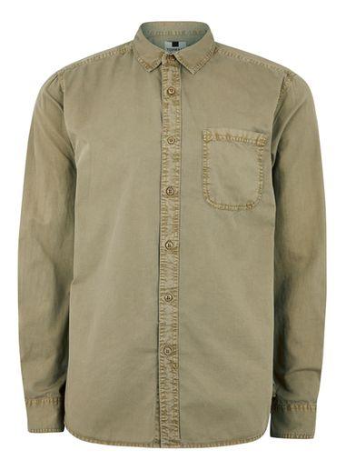 Topman Mens Khaki Twill Shirt
