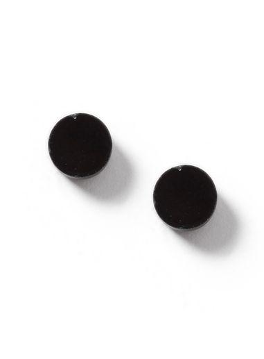 Topman Mens Black Plastic Circle Stud Earrings*
