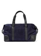 Topman Mens Blue Premium Navy Suede Holdall Bag