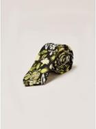 Topman Mens Black And Yellow Floral Print Tie