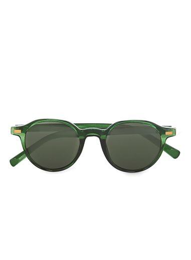Topman Mens Green Round Sunglasses