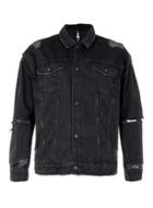 Topman Mens Aaa Black Distressed Oversized Denim Jacket
