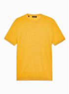 Selected Homme Mens Yellow Selected Homme Knitted T-shirt With Merino Wool