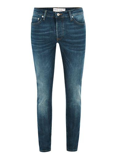 Topman Mens Blue Wash Stretch Skinny Jeans