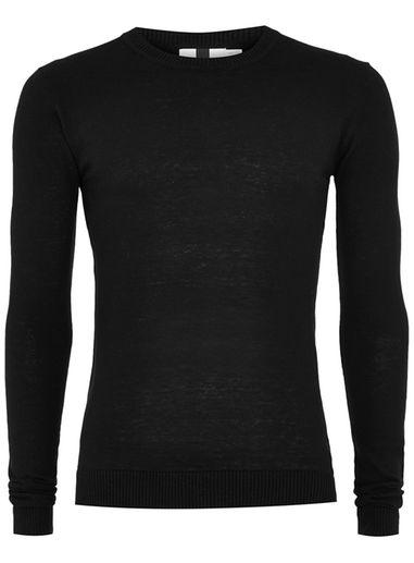 Topman Mens Black Ultra Muscle Fit Sweater