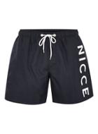 Topman Mens Nicce Navy Logo Swim Shorts