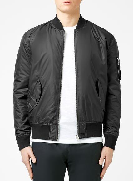 Topman Mens Hype Black Bomber Jacket*