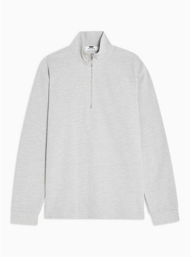 Topman Mens Grey Twill Track Top