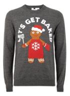 Topman Mens Grey Charcoal 'get Baked' Sweater