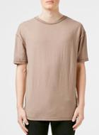 Topman Mens Beige Washed Tan Slubby Oversized T-shirt