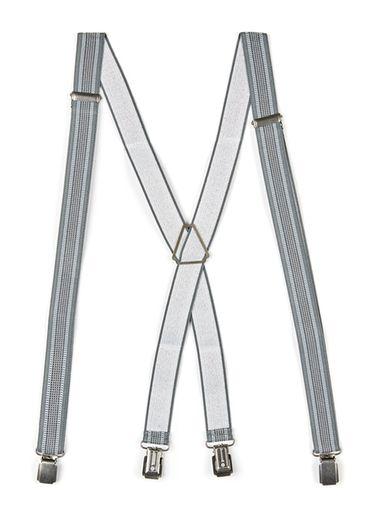 Topman Mens Grey Stripe Suspenders