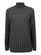 Topman Mens Lux Grey Textured Check Longline Sweater