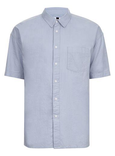Topman Mens Grey Gray Relaxed Oxford Shirt