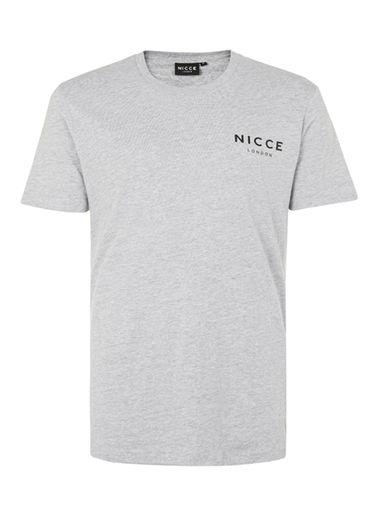 Topman Mens Nicce Grey Marl Logo T-shirt