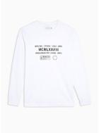 Topman Mens White Long Sleeve Numeral Embroidered T-shirt