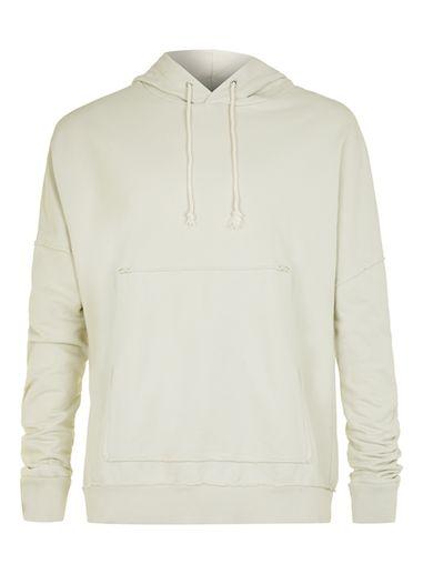 Topman Mens Brown Granted Stone Ruched Hoodie*