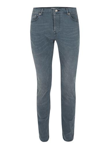Topman Mens Light Smokey Wash Grey Stretch Slim Jeans