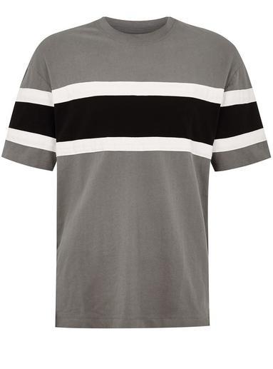 Topman Mens Black Oversized Panelled T-shirt