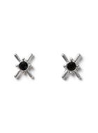 Topman Mens Silver Look Crystal Spike Stud Earrings*