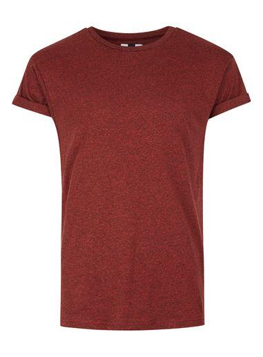 Topman Mens Red Salt And Pepper Muscle Fit Roller T-shirt