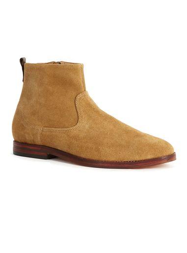 Topman Mens Yellow Hudson Sand Suede Zip Boots