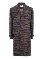 Topman Mens Multi Abstract Pattern Overcoat With Wool