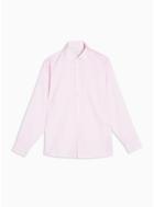 Topman Mens Premium Pink Textured Classic Shirt