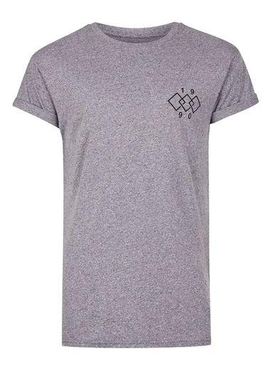 Topman Mens Purple Blue Printed Muscle Fit Roller T-shirt